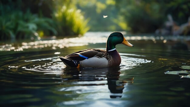 Les canards sont dans la nature.