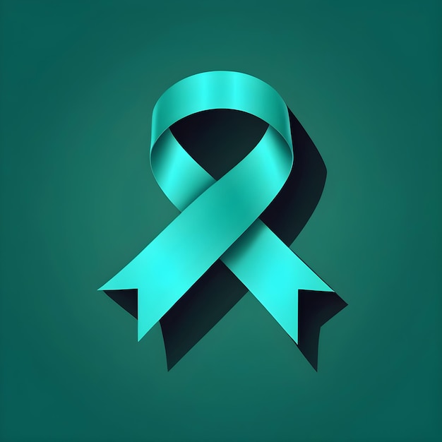 Cancer de l'ovaire avec ruban bleu vert