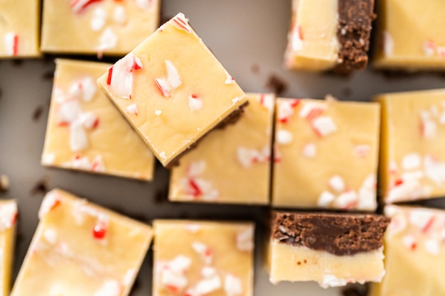 Candy cane fudge fait maison