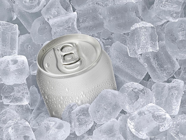 Photo canette de boisson froide ice cubea de boisson rafraîchissante d'été juteuse
