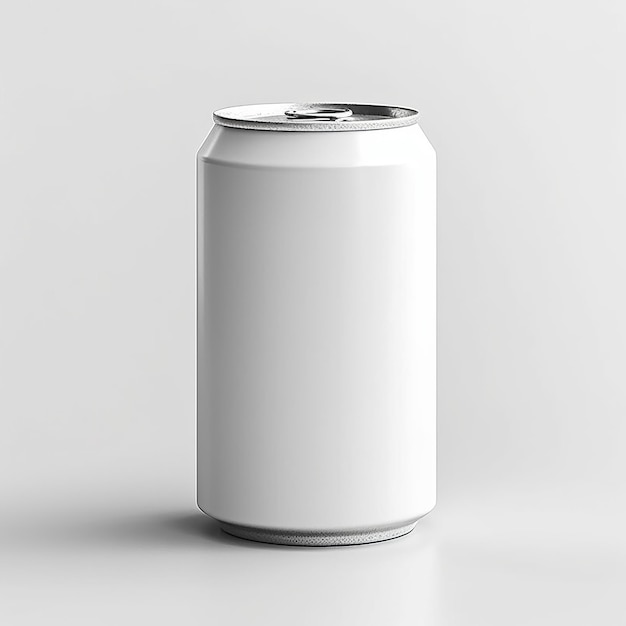 Canette de soda blanc avec fond blanc