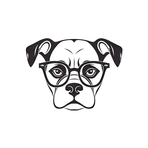 Canine Chic Un chien avec des cils et des lunettes dans un style graphique minimal