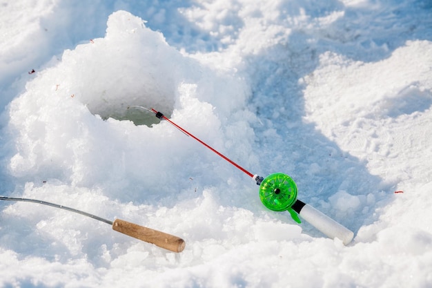 Canne à pêche pour la pêche d'hiver