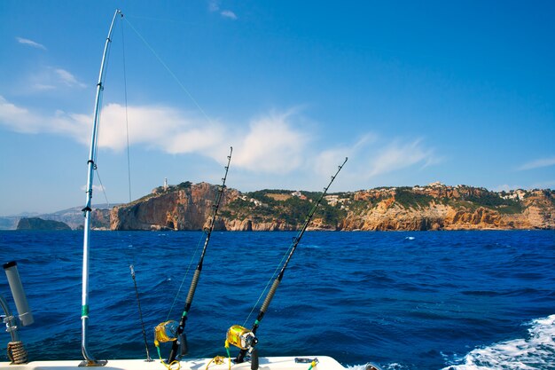 Cannes de pêche à la traîne en Méditerranée Cap Cabo Nao