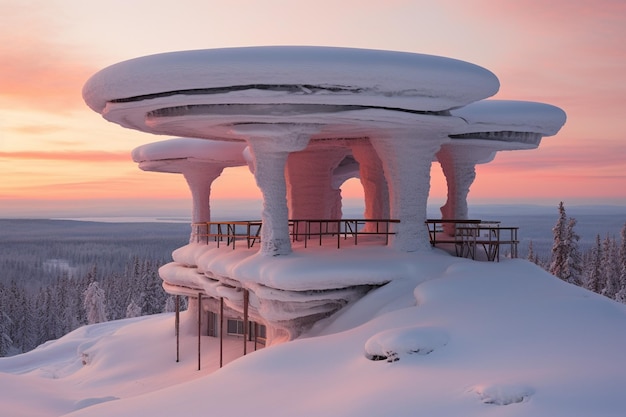 La canopée du zénith de l'Arctique Photo du paysage hivernal