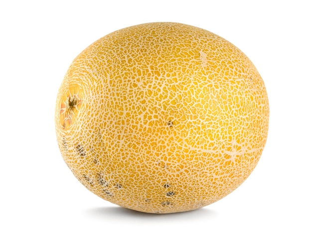 Cantaloup mûr isolé sur fond blanc