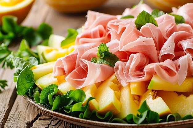 Photo cantaloupe avec jambon