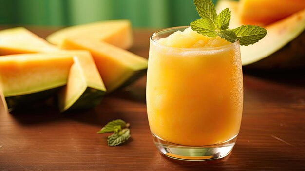 Cantaloupe de melon coupé au fruit