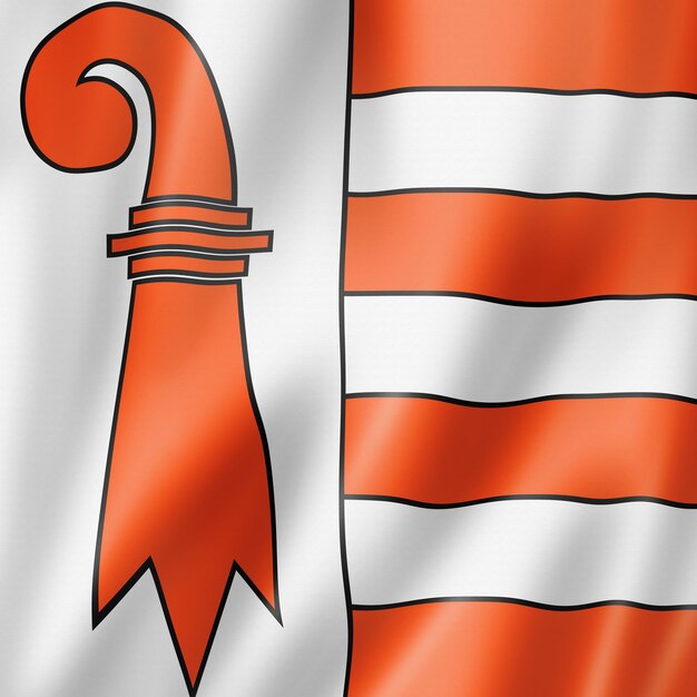 Canton du Jura - État - drapeau, Suisse agitant la collection de bannières. illustration 3D