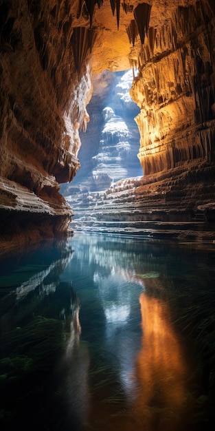 un canyon avec une cascade au milieu