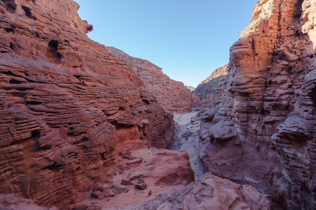 Canyon coloré, formation rocheuse bizarre située dans la chaîne de montagnes du Sinaï, péninsule du Sinaï, Égypte