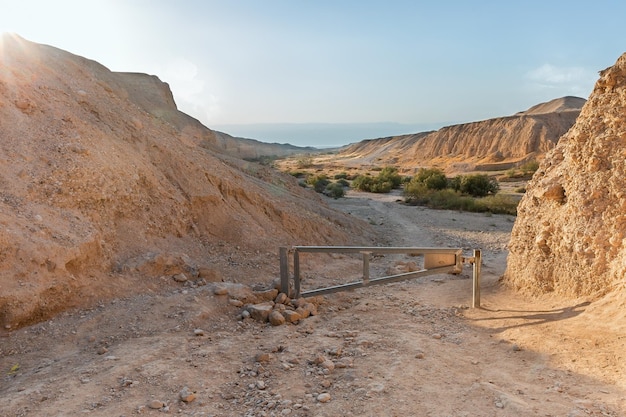 Canyon du lit de la rivière OG à l'aube en Israël