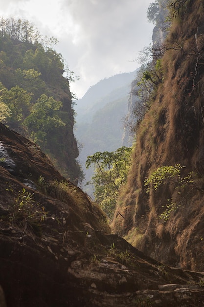 Canyon profond dans l'Himalaya