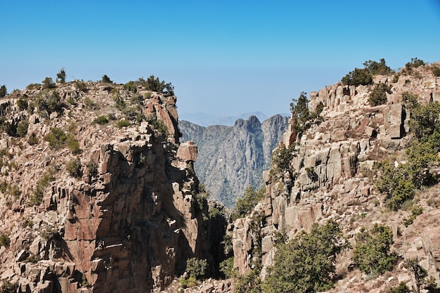 Le canyon de la région d'Asir, la vue du point de vue