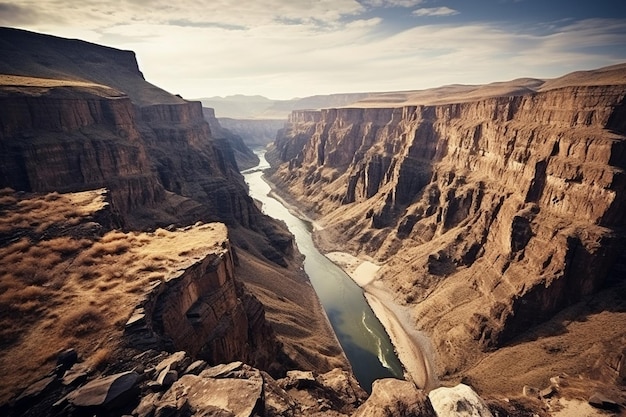 Photo des canyons spectaculaires creusés par des rivières au cours de millions d'années