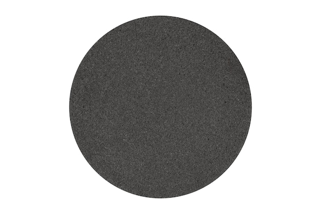 Photo caoutchouc en mousse de cercle gris foncé isolé sur fond blanc