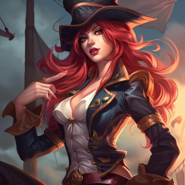 Capitaine des mers enchantées Le fantasme d'une belle pirate féminine