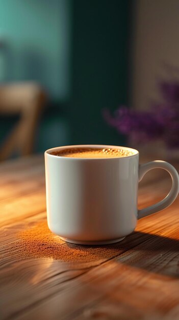 Un cappuccino chaud apporte du rafraîchissement et de la relaxation dans un studio vide