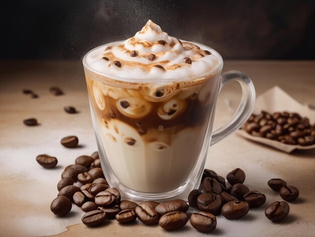 Photo un cappuccino glacé unique