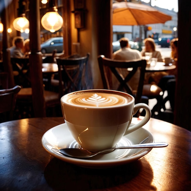 Photo cappuccino de style italien café au lait boisson chaude