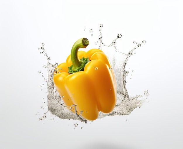 capsicum jaune isolé sur fond blanc