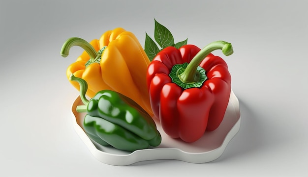 Capsicum vector illustration fond blanc image Ai généré art