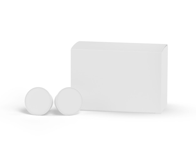 Capsule de café avec boîte sur fond blanc