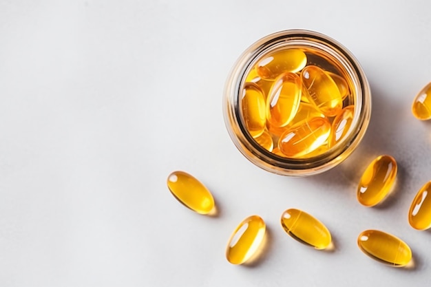 Capsules d'huile de poisson avec des oméga-3 et des vitamines génératrices d'IA