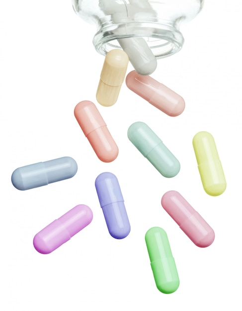 Capsules de médecine colorées