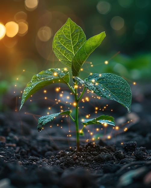 Les capteurs agricoles intelligents surveillent l'arrière-plan des plantes