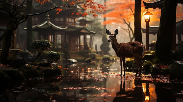 capture_a_serene_image_of_a_japanese_deer_grazing_in