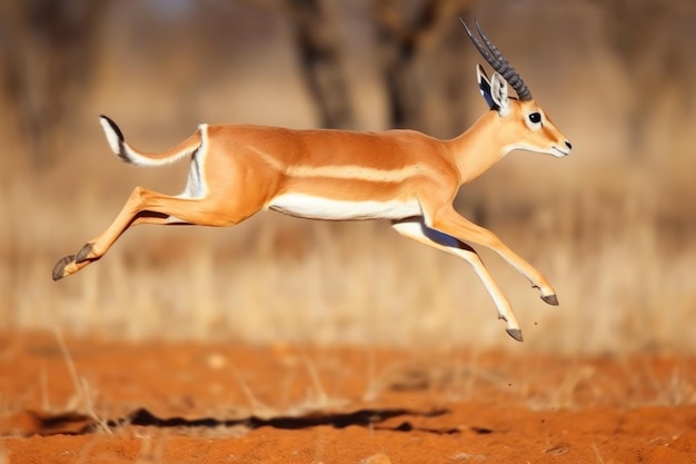 Capture d'action d'une gazelle qui saute