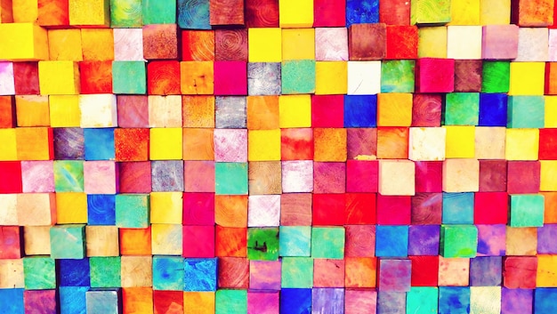 Capture complète de blocs de bois multicolores