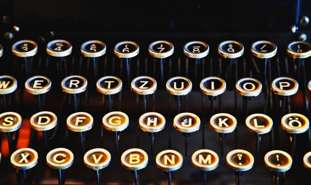 Capture complète du clavier de la machine à écrire