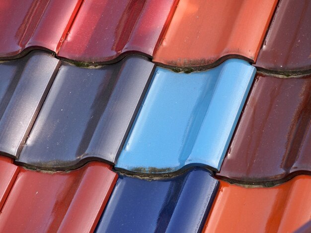 Photo capture complète du toit multicolore