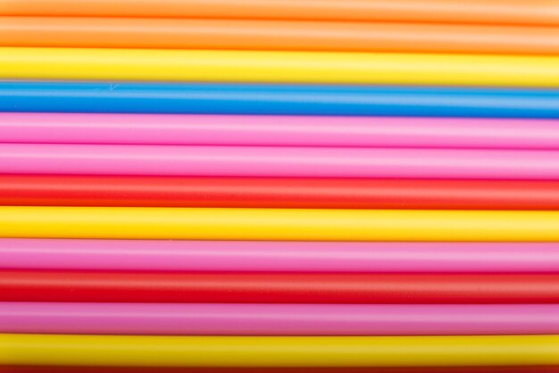 Capture complète de pailles à boire multicolores