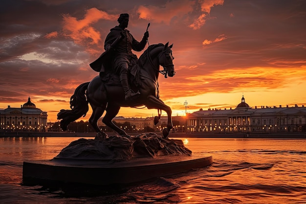 La capture du majestueux cavalier de bronze à Saint-Pétersbourg Un délice visuel