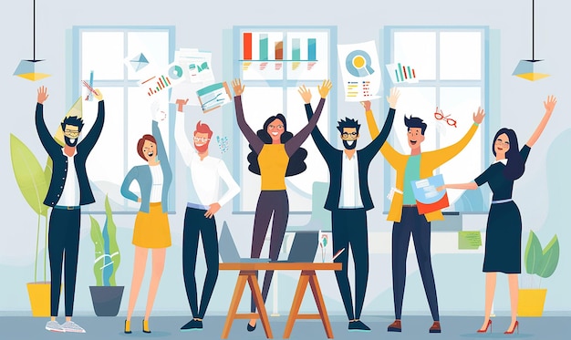 Capture dynamique de l'équipe de marketing collaborant sur un projet