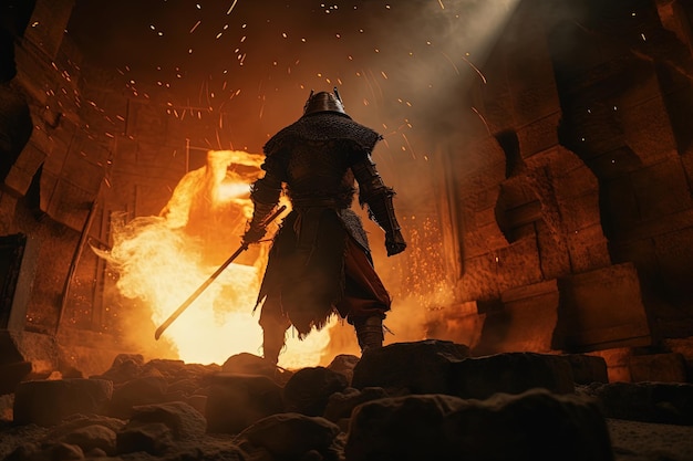 Une capture d'écran de Dark Souls II montre un homme devant un feu.