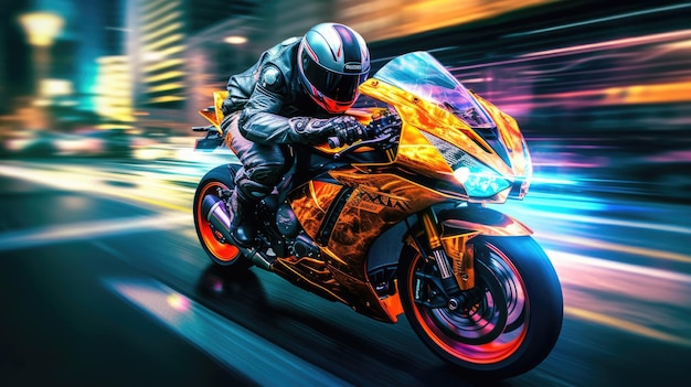 Une capture d'écran du jeu de course de moto.