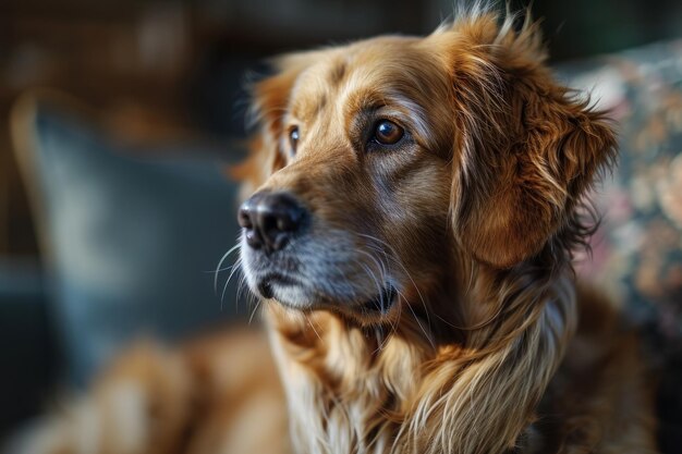 Une capture en gros plan mettant en valeur le charme d'un Golden Retriever