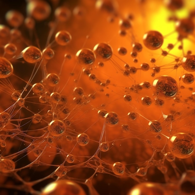 Capture macro de bulles de différentes tailles Arrière-plan orange Web