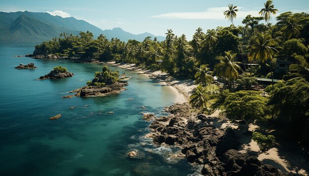 Une capture majestueuse mettant en évidence les caractéristiques uniques du paysage professionnel de l'île