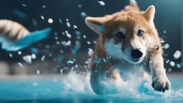 Capturer la beauté de la faune célébrant la Journée mondiale des animaux avec un superbe chien Photo Stock