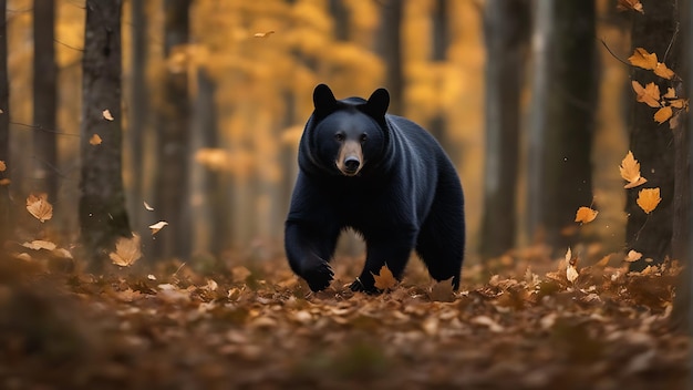 Capturer la beauté de la faune célébrant la Journée mondiale des animaux avec un superbe ours Photo Stock
