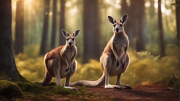 Capturer la beauté de la faune Célébrer la Journée mondiale des animaux avec un superbe kangourou Photo Stock