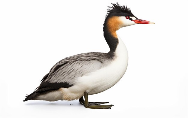 Photo capturer l'élégance de l'évasive grebe isolée sur un fond blanc