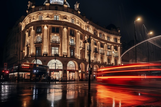 Photo capturer l'énergie vibrante de l'empire casino un plan hypnotisant à longue exposition sur leicester square