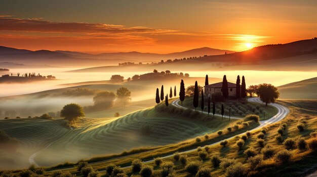 Capturer le magnifique lever de soleil en Toscane Un voyage photo