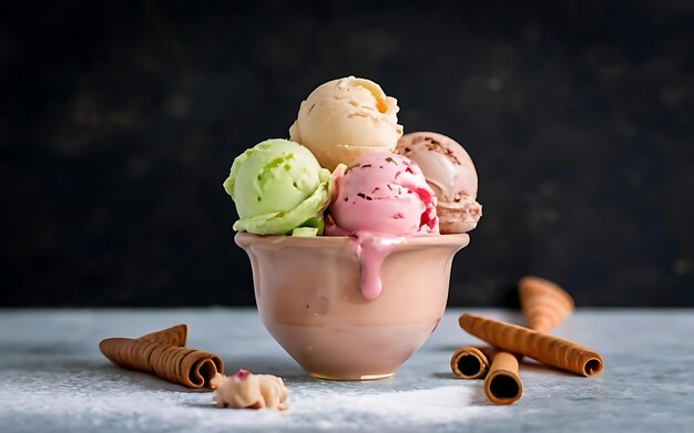 Capturez l'essence de la crème glacée dans une délicieuse photo culinaire